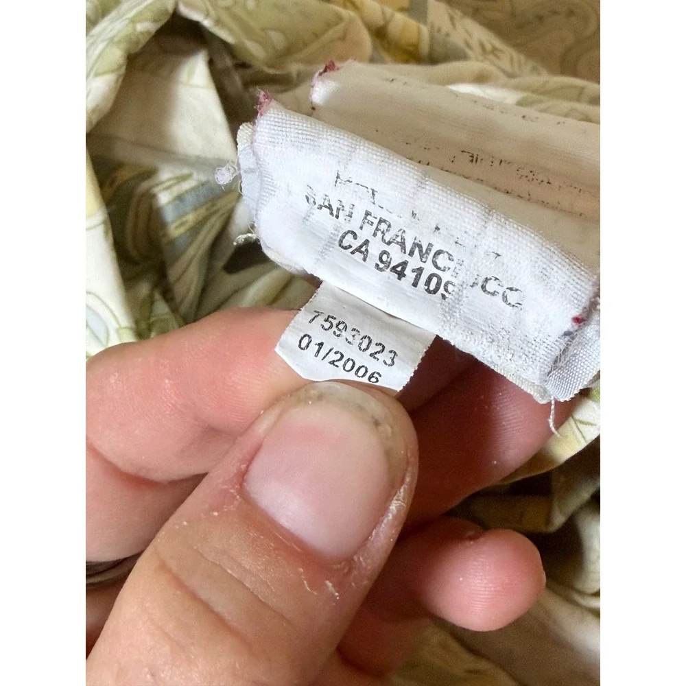 Pottery Barn Jolie Paisley Duvet Cover Full‎ Queen Sage Green Yellow Cotton 2006